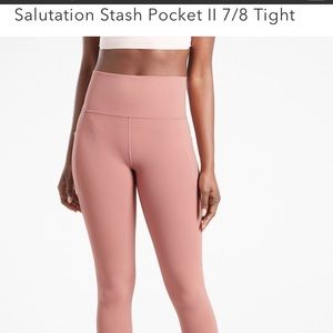 Athleta Salutation Stash Pocket II 7/8 Tight, Palermo Pink, size S